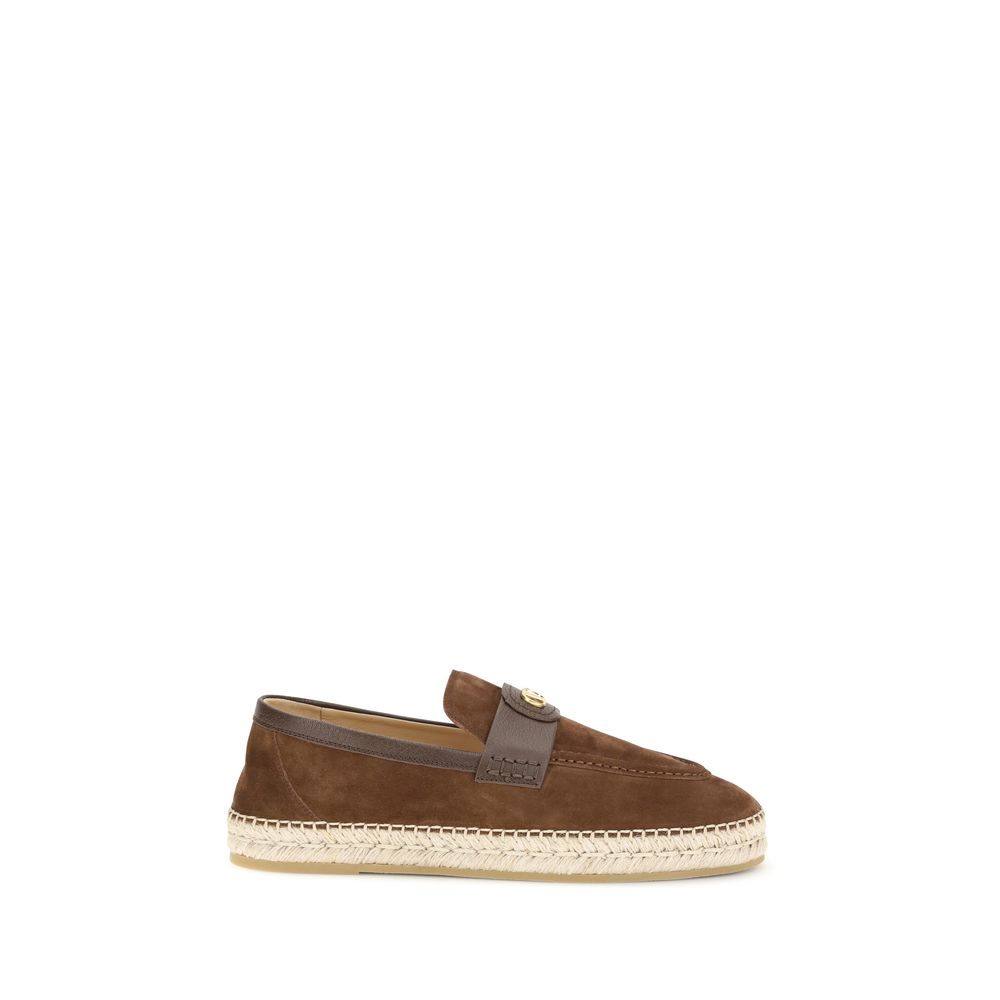 Valentino Garavani Brown Suede Leather Espadrilles