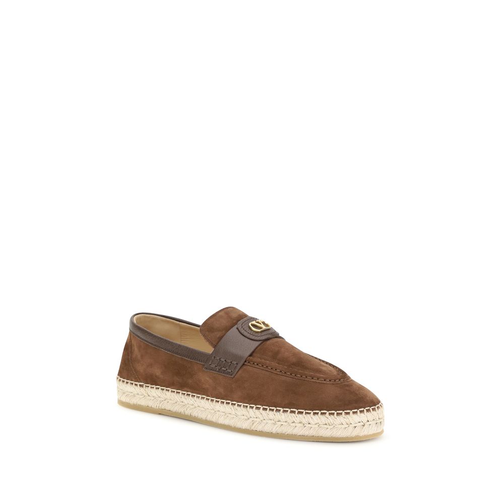 Valentino Garavani Brown Suede Leather Espadrilles