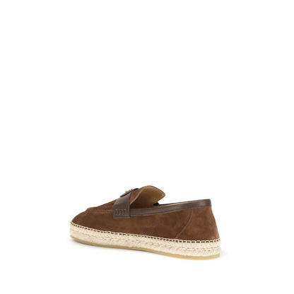 Valentino Garavani Brown Suede Leather Espadrilles