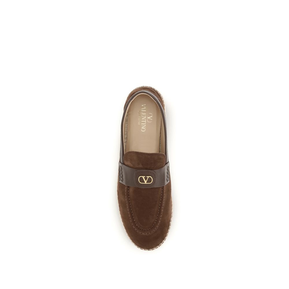 Valentino Garavani Brown Suede Leather Espadrilles