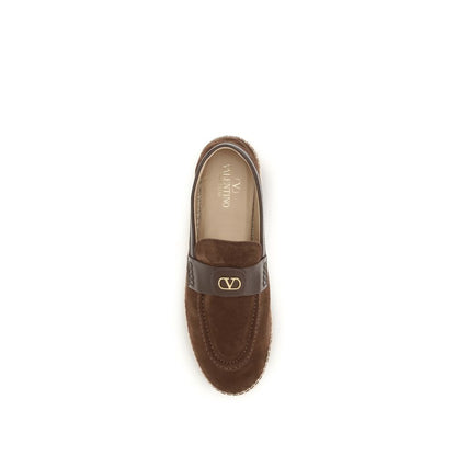 Valentino Garavani Brown Suede Leather Espadrilles
