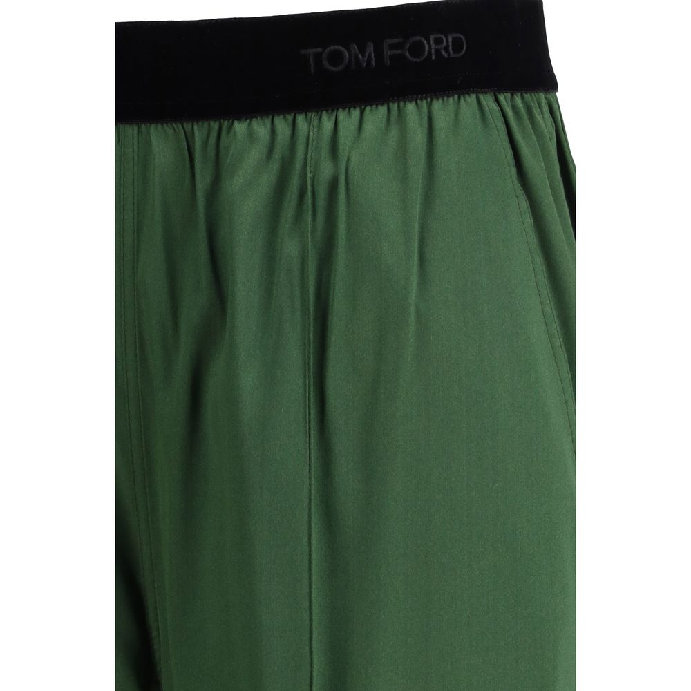 Tom Ford Green Silk Casual Pants