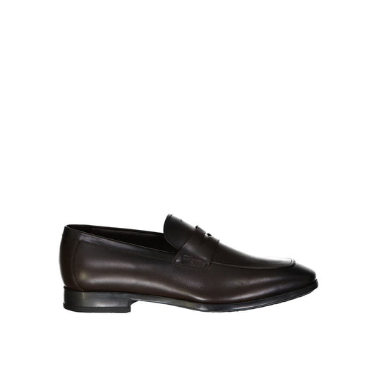 Salvatore Ferragamo Brown Leather Slip-On Loafers for Men