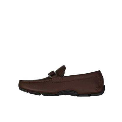 Salvatore Ferragamo Brown Calfskin Slip-On Loafers for Men