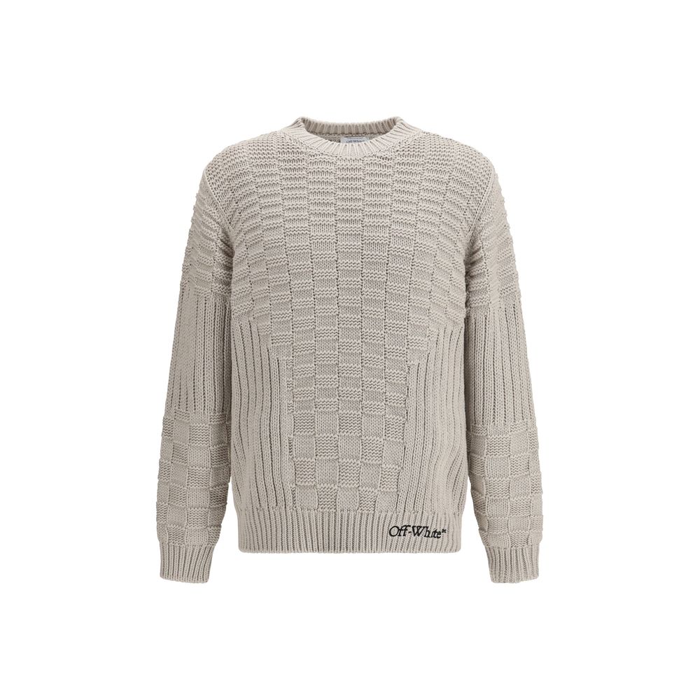 Off-White Beige Cotton Arrow Sweater
