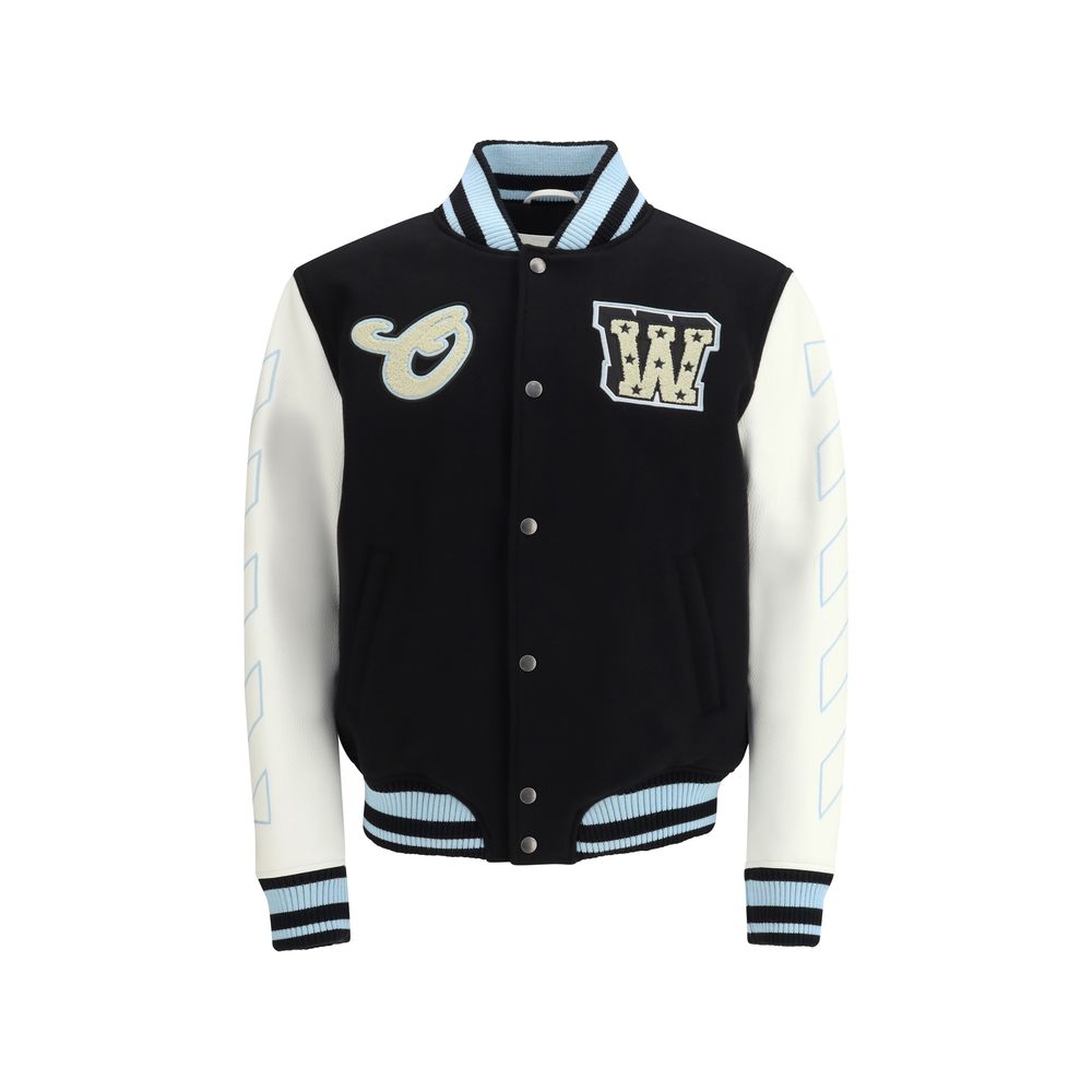 Off-White Black Wool Bomber Jacket