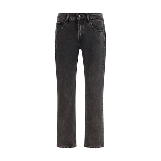 7FOR Black Cotton Straight-Leg Jeans - Modern Elegance for Every Occasion