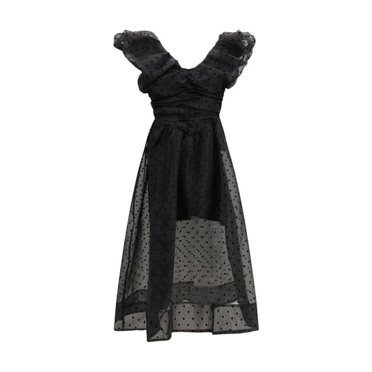 Ganni Black Recycled Polyester Cocktail Dress