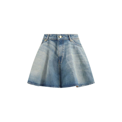 Ganni Blue Denim Miniskirt