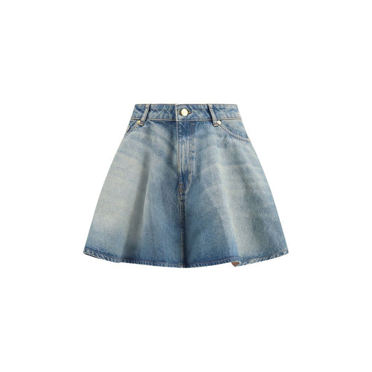 Ganni Blue Denim Miniskirt