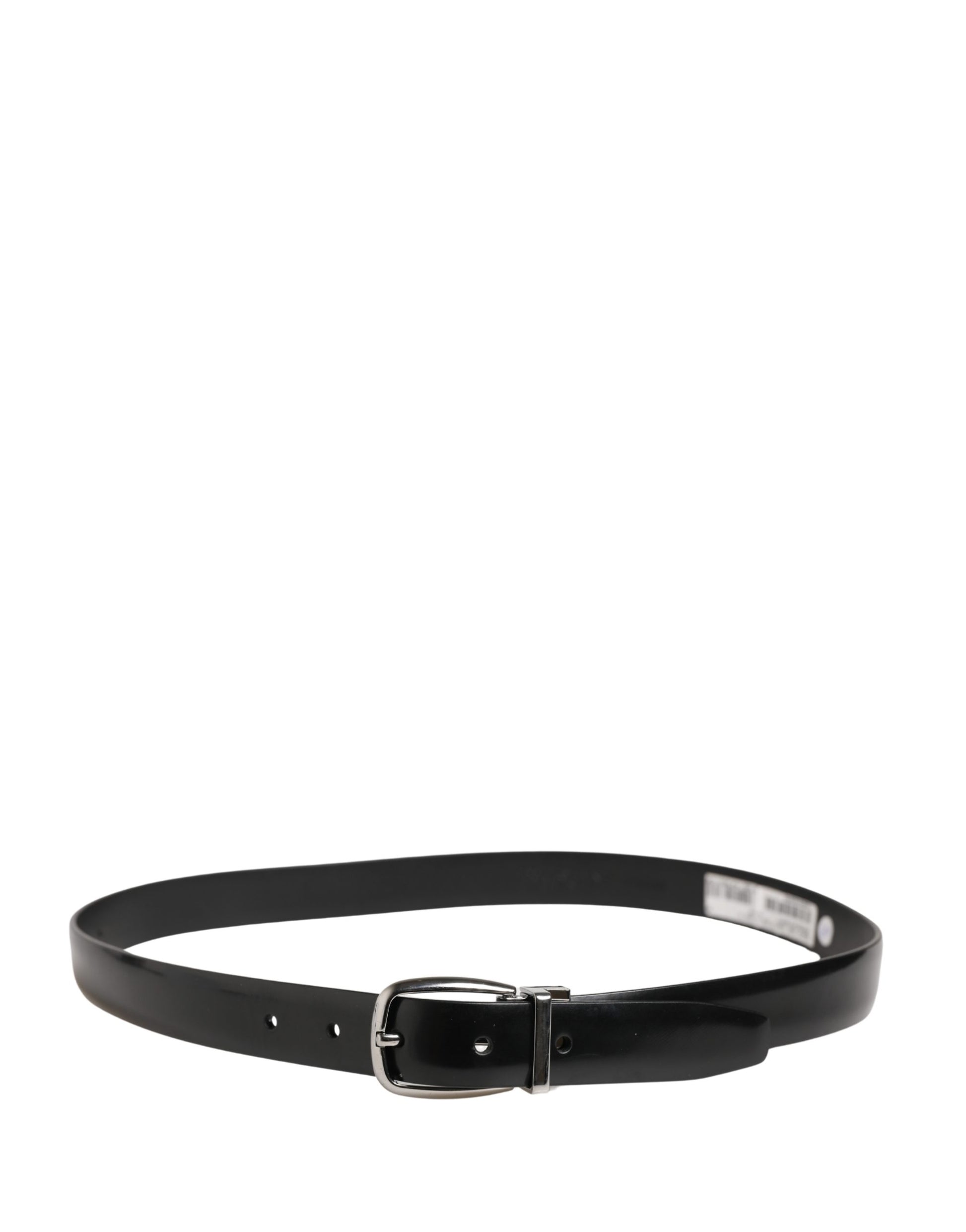 Dolce & Gabbana Men Black Classic Leather Metal Buckle Belt