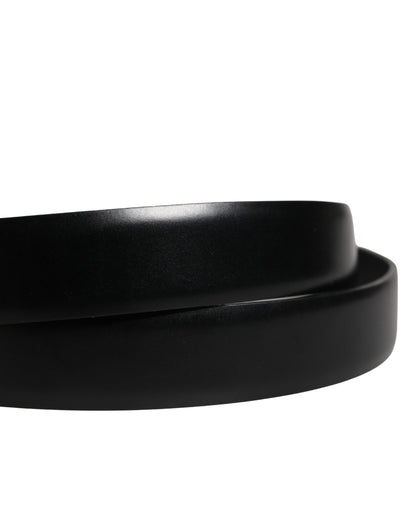 Dolce & Gabbana Men Black Classic Leather Metal Buckle Belt
