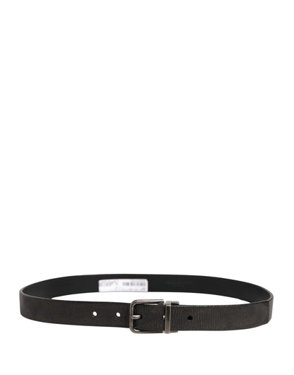 Dolce & Gabbana Men Black Classic Leather Metal Buckle Belt
