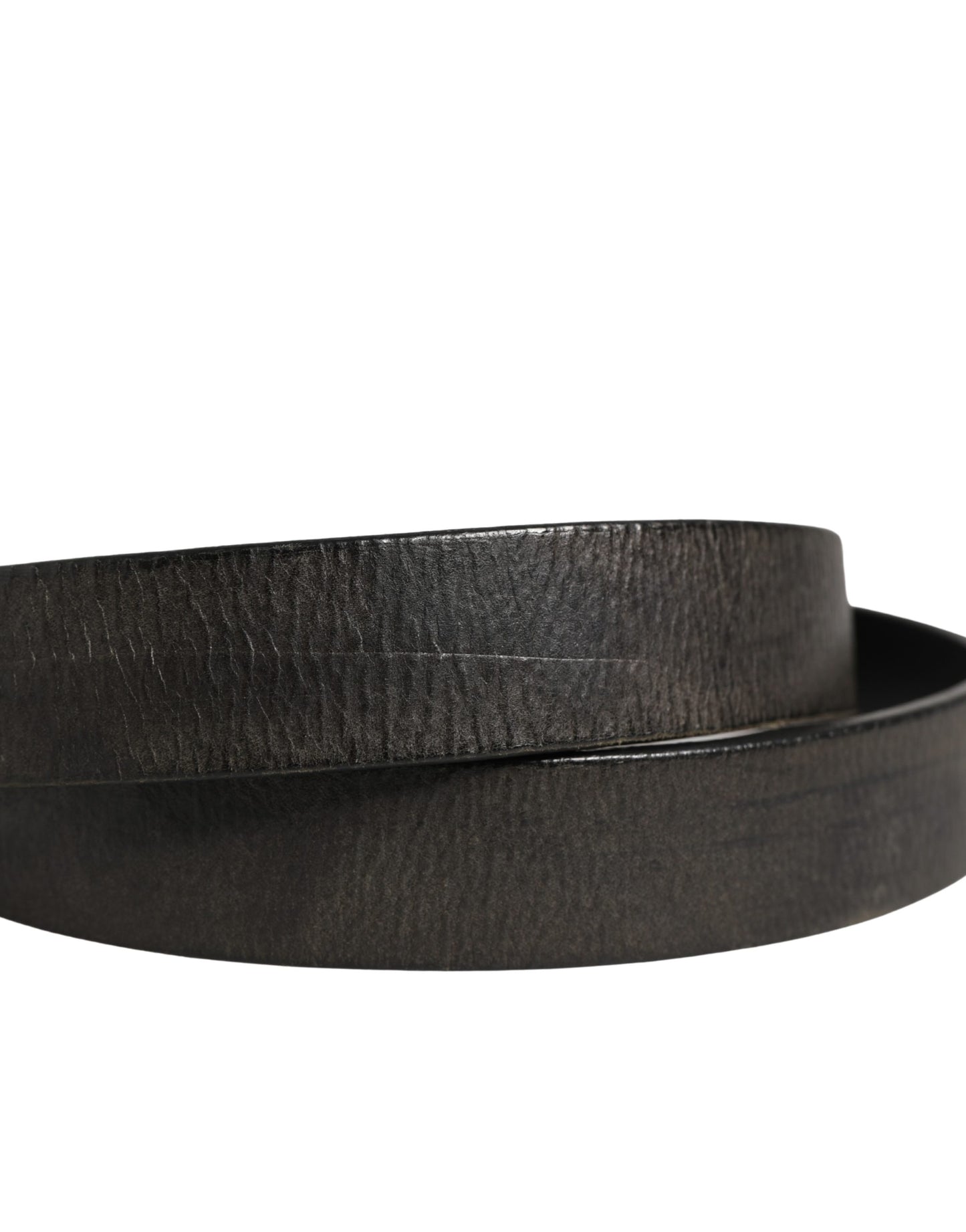 Dolce & Gabbana Men Black Classic Leather Metal Buckle Belt