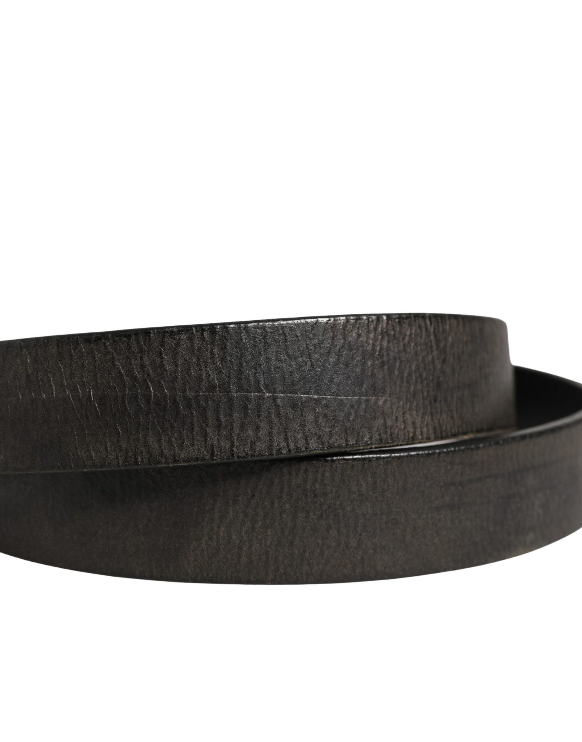 Dolce & Gabbana Men Black Classic Leather Metal Buckle Belt