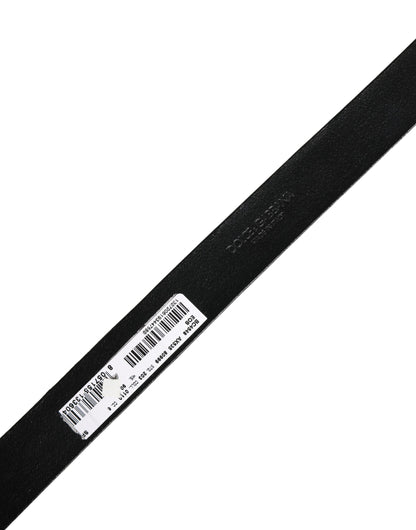 Dolce & Gabbana Men Black Classic Leather Metal Buckle Belt