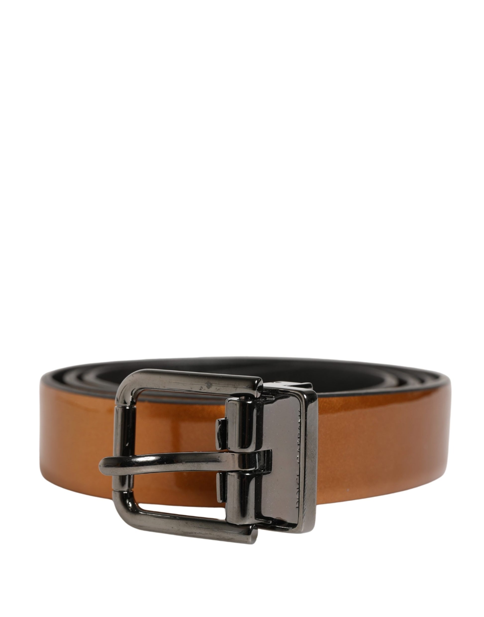 Dolce & Gabbana Brown Classic Leather Metal Buckle Belt