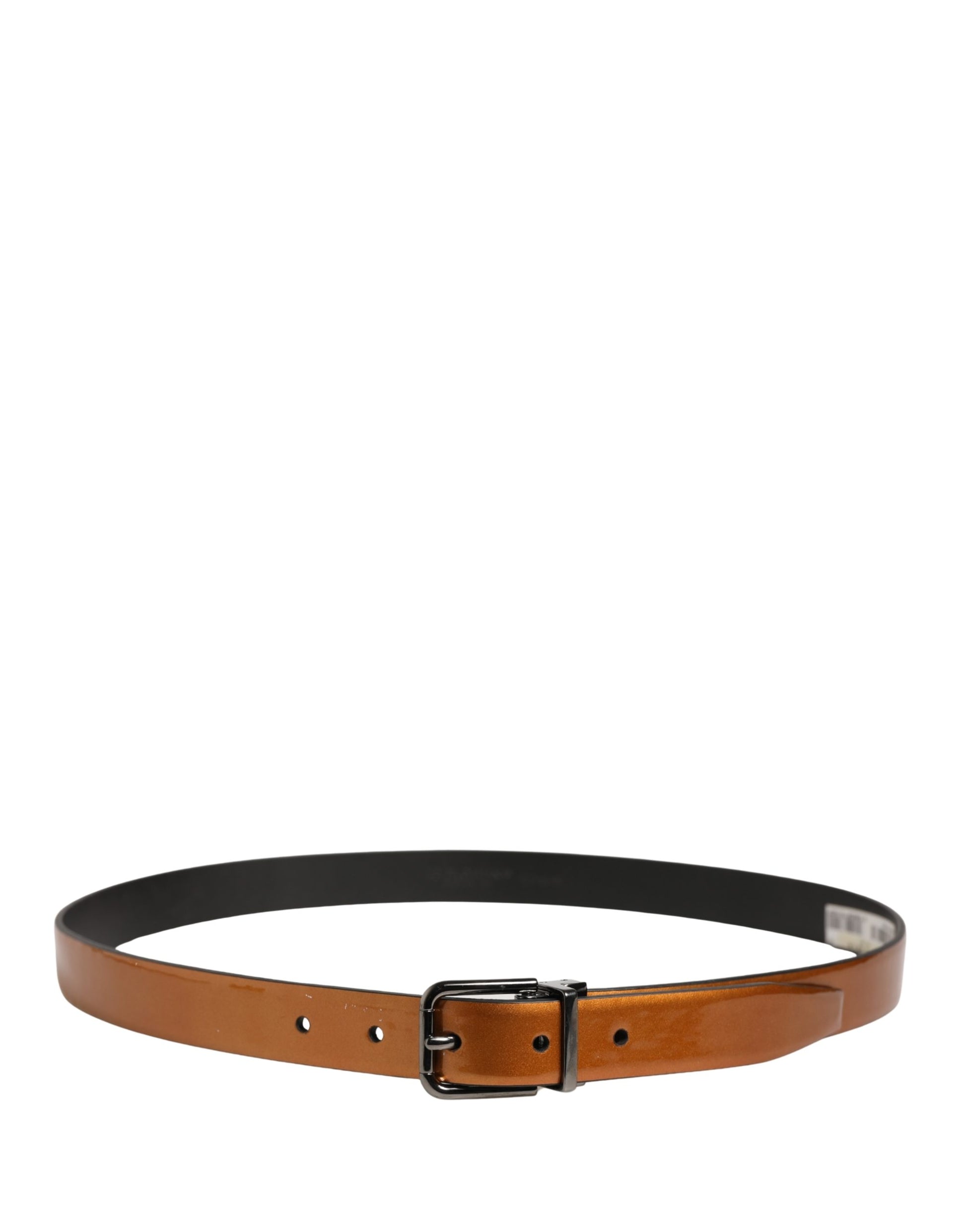 Dolce & Gabbana Brown Classic Leather Metal Buckle Belt