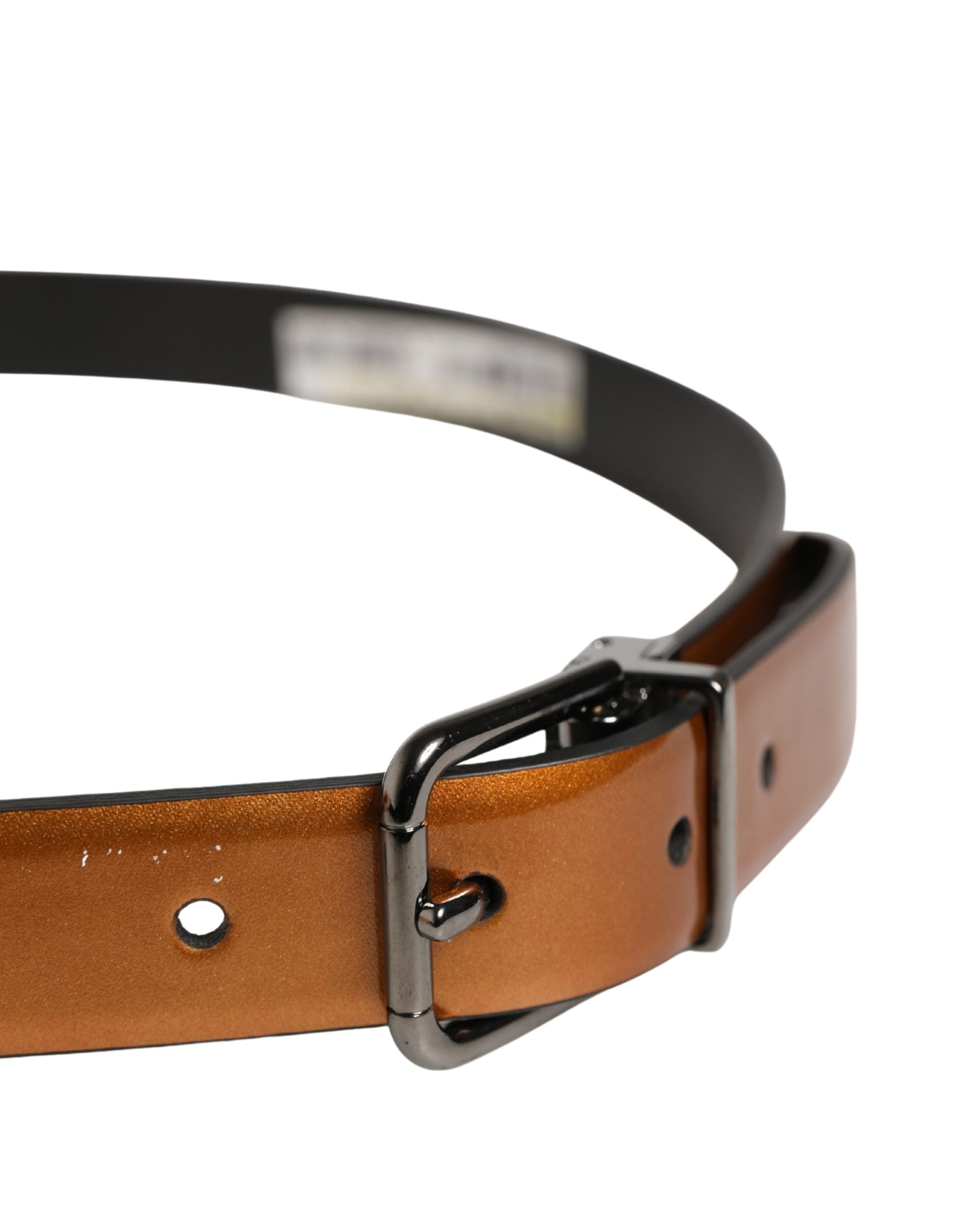 Dolce & Gabbana Brown Classic Leather Metal Buckle Belt