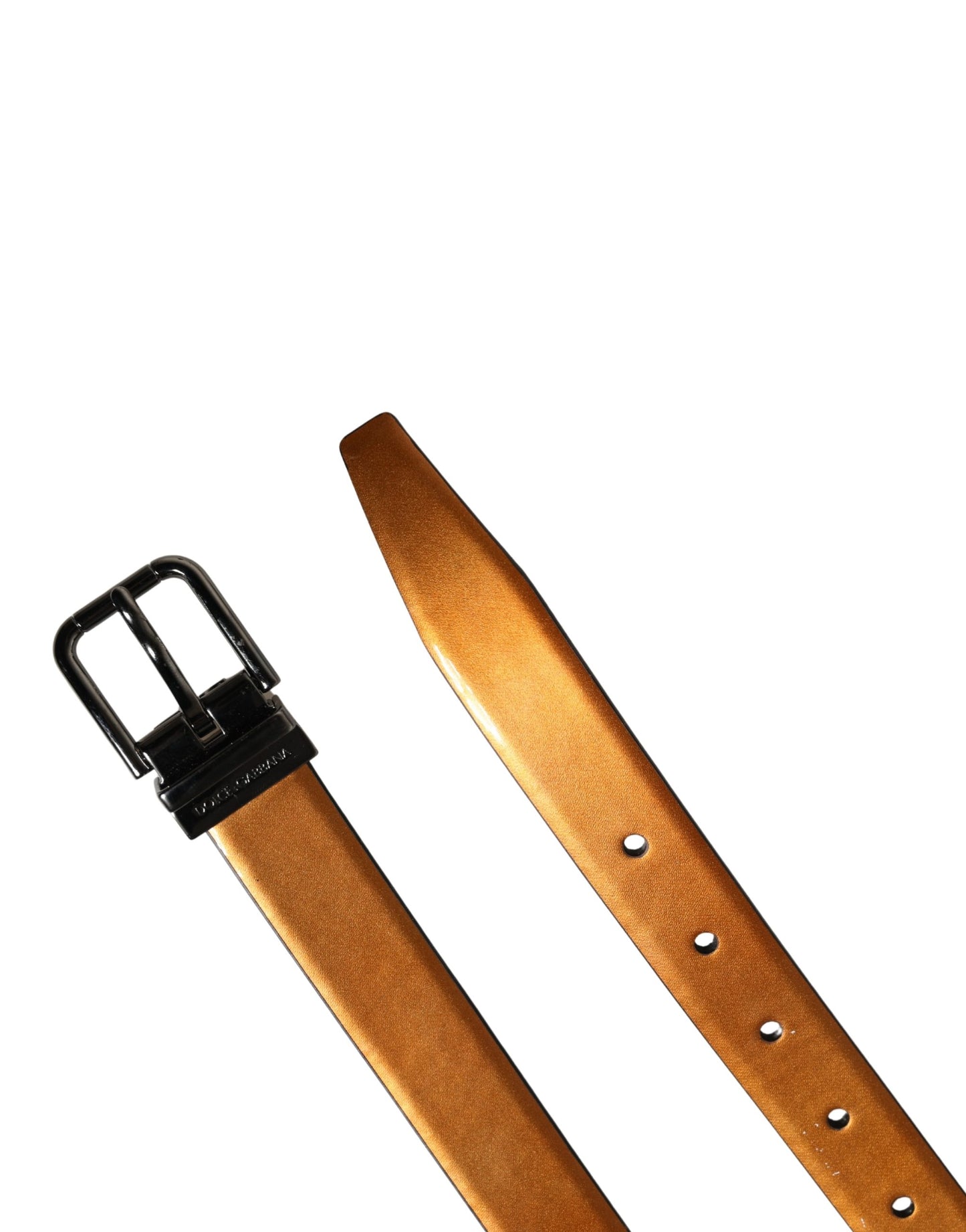 Dolce & Gabbana Brown Classic Leather Metal Buckle Belt