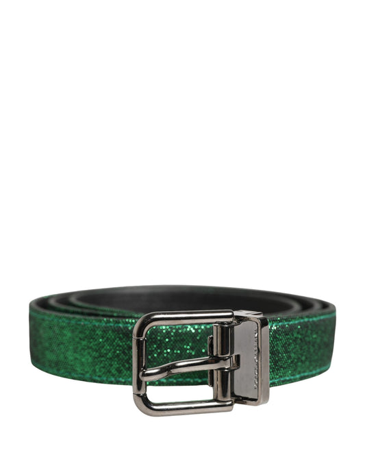 Dolce & Gabbana Metallic Green Metal Buckle Belt for Men