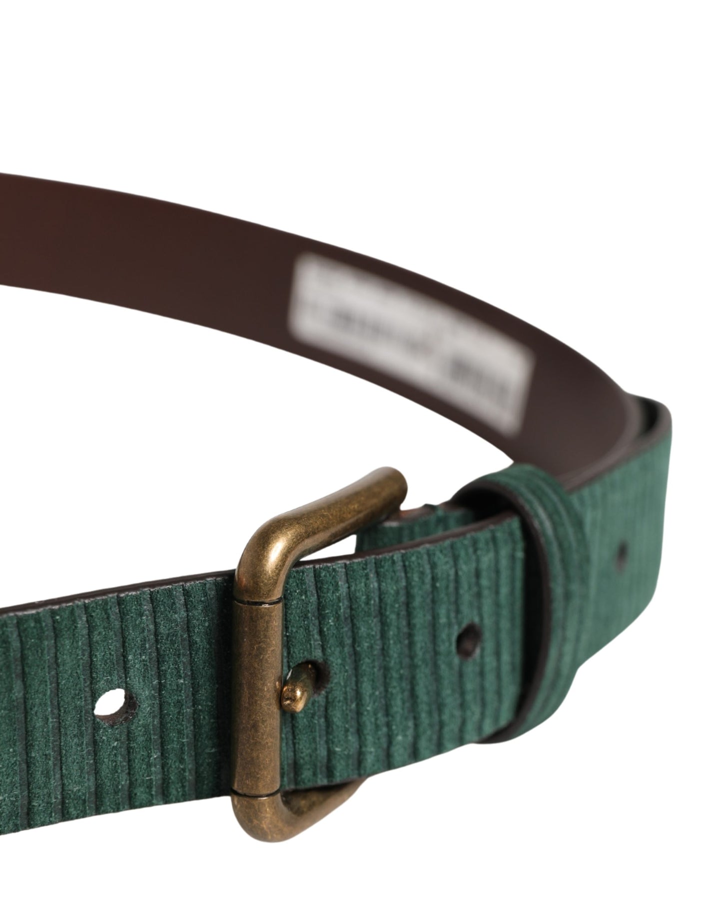 Dolce & Gabbana Men Green Leather Metal Buckle Belt