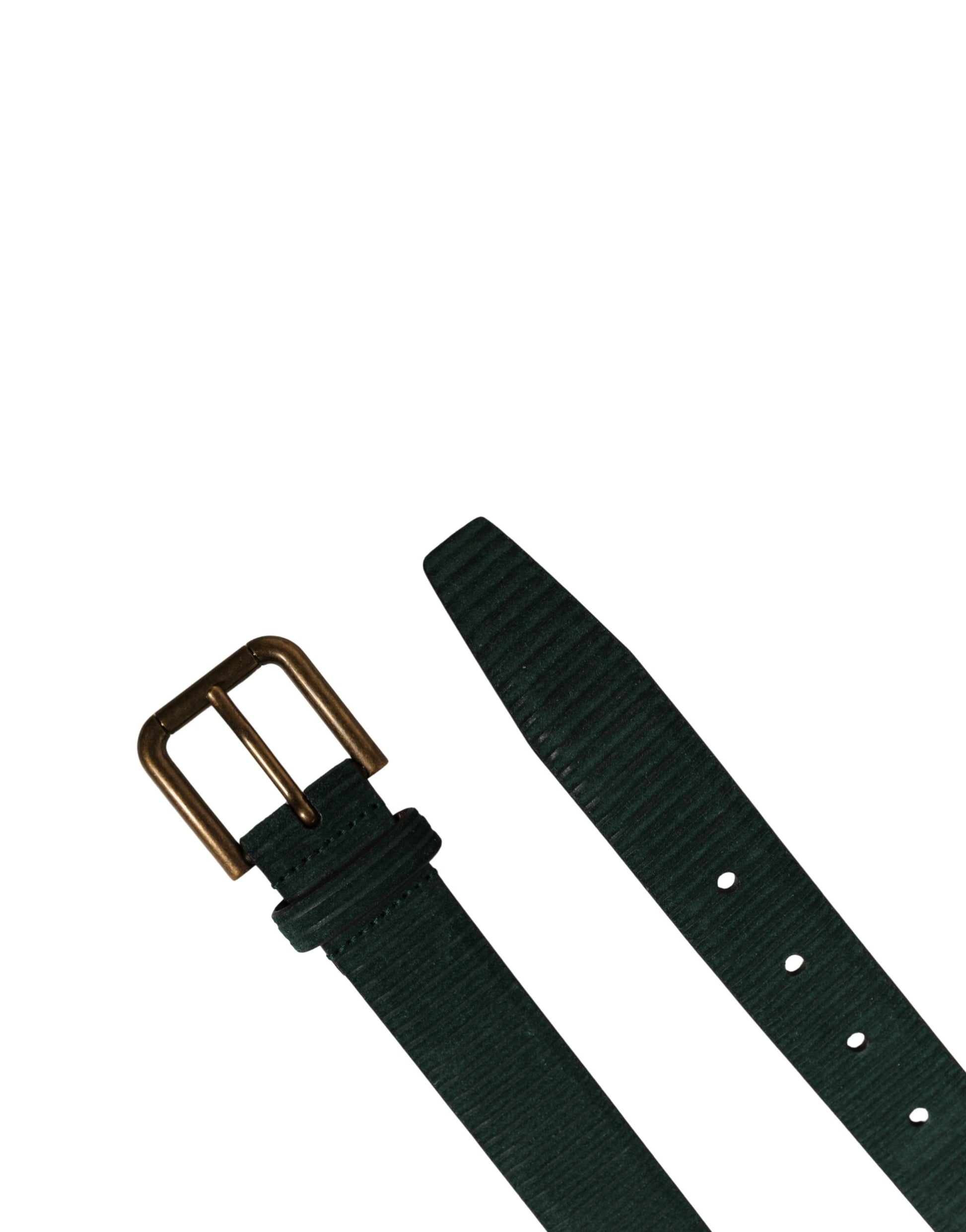 Dolce & Gabbana Men Green Leather Metal Buckle Belt