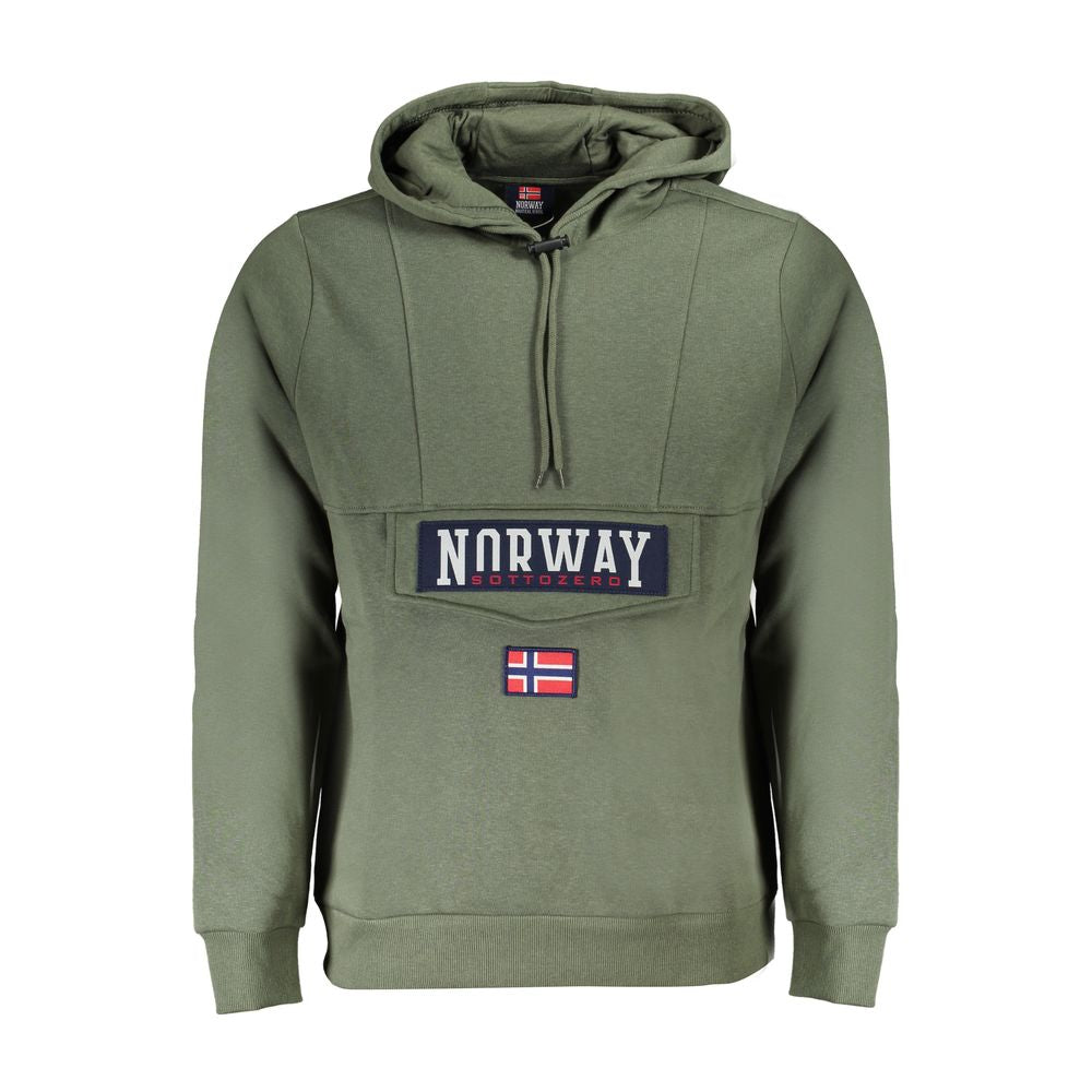 Norway 1963 Verde Green Cotton Men's Hooded Sweatshirt