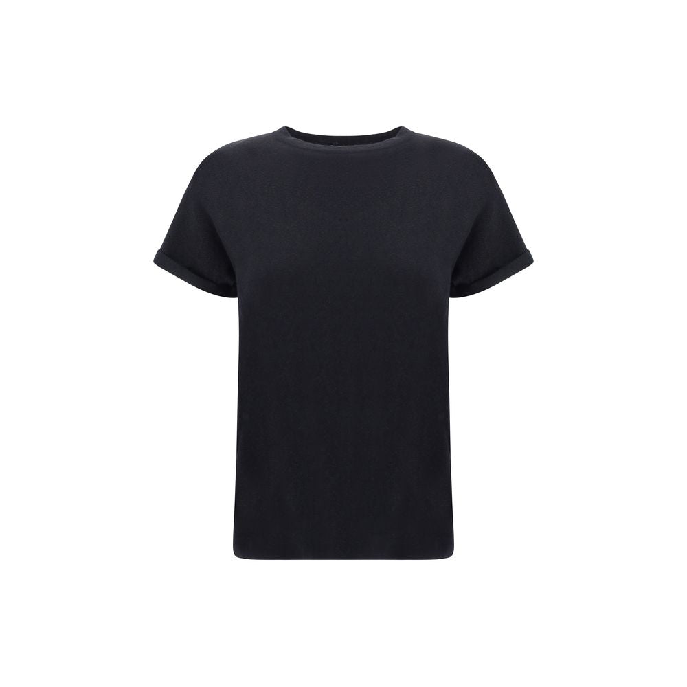 Brunello Cucinelli Black Cashmere Blend T-Shirt