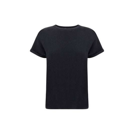 Brunello Cucinelli Black Cashmere Blend T-Shirt