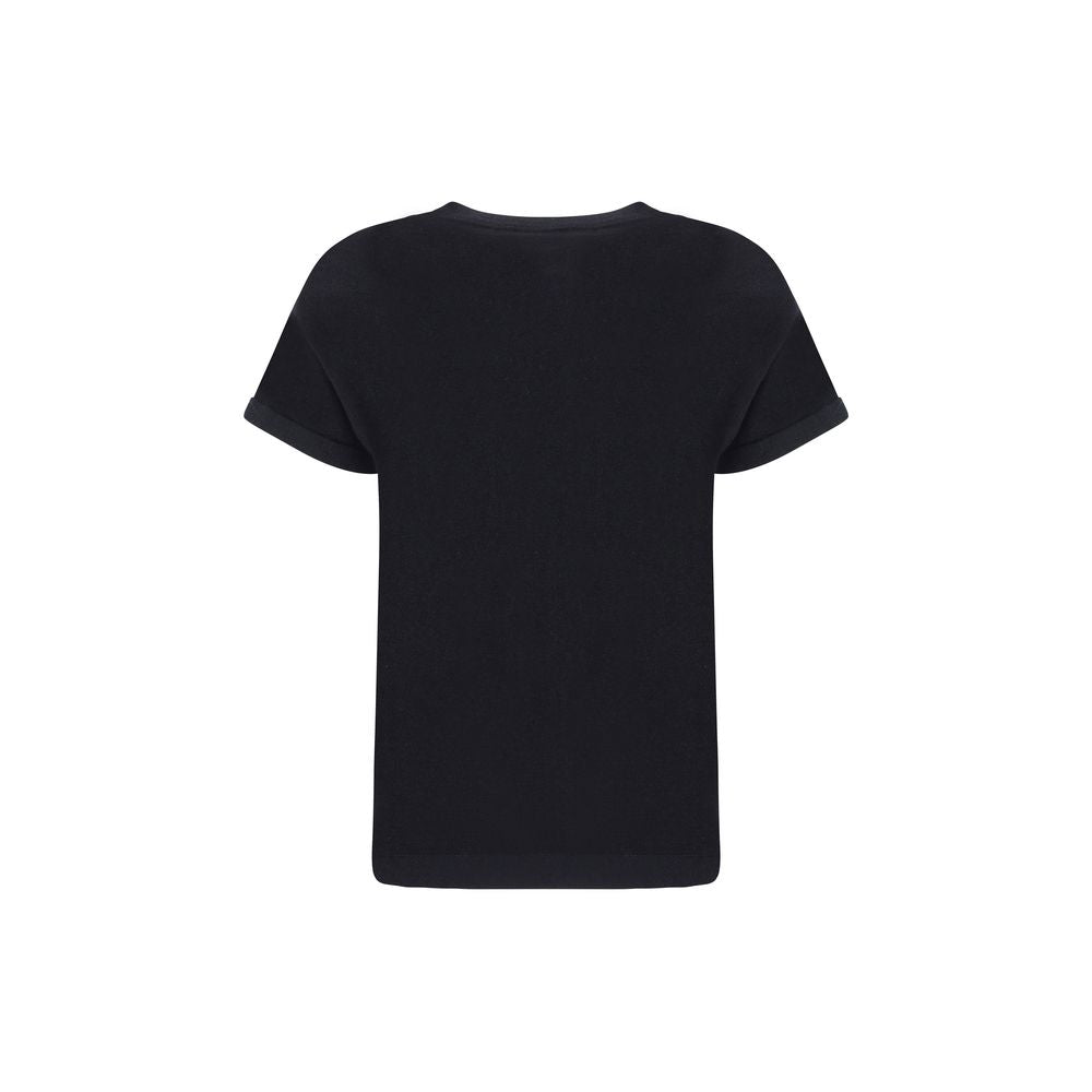 Brunello Cucinelli Black Cashmere Blend T-Shirt