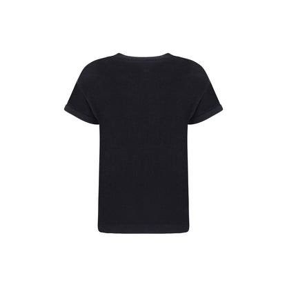 Brunello Cucinelli Black Cashmere Blend T-Shirt
