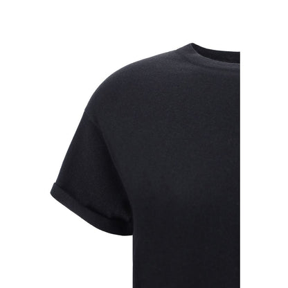Brunello Cucinelli Black Cashmere Blend T-Shirt