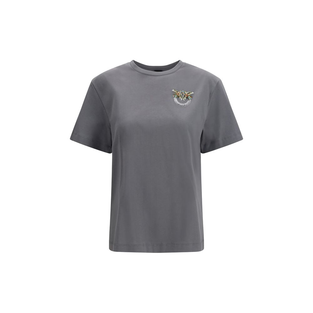 PINKO Gray Cotton Strepitoso T-Shirt