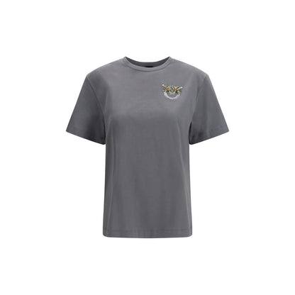 PINKO Gray Cotton Strepitoso T-Shirt