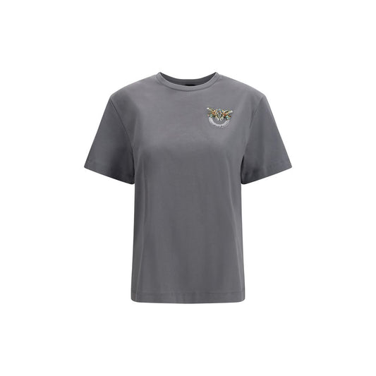 PINKO Gray Cotton Strepitoso T-Shirt