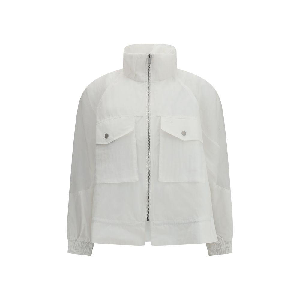 PINKO White Beth Jacket with Sheer Sleeves