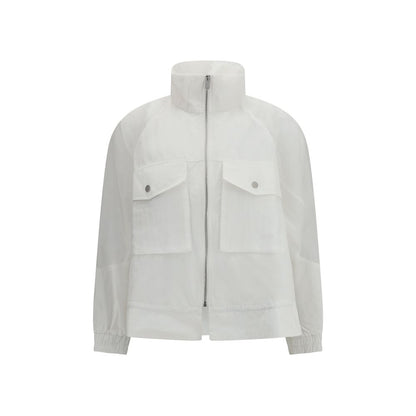 PINKO White Beth Jacket with Sheer Sleeves