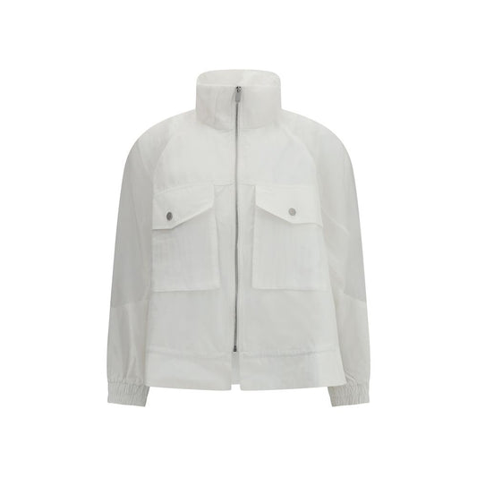 PINKO White Beth Jacket with Sheer Sleeves