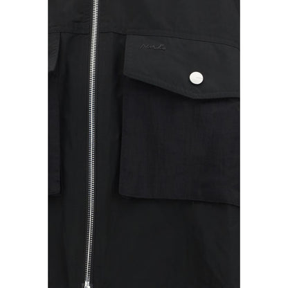 PINKO Black Beth Zip-Up Jacket with Sheer Sleeves