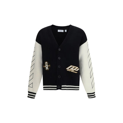 Off-White Star Logo Diagonal Varsity Cardigan in Black
