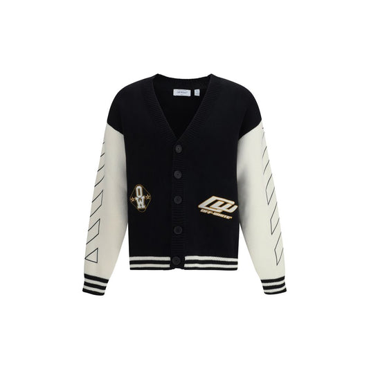 Off-White Star Logo Diagonal Varsity Cardigan in Black