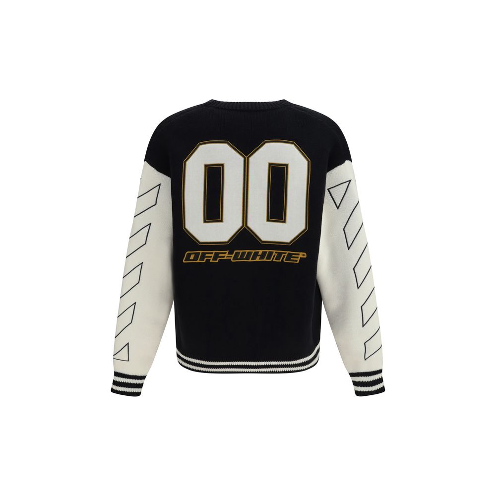 Off-White Star Logo Diagonal Varsity Cardigan in Black