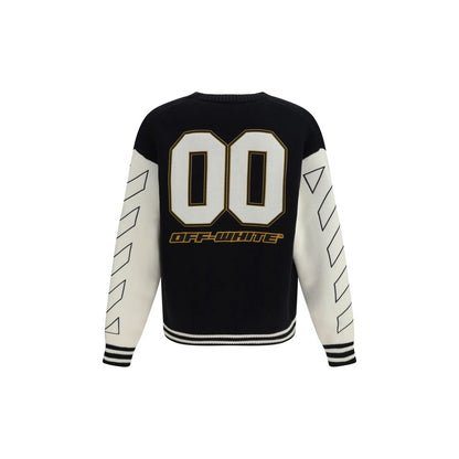 Off-White Star Logo Diagonal Varsity Cardigan in Black