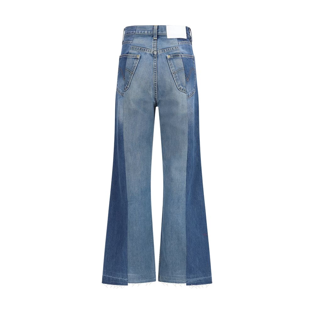 E.L.V. Denim Blue Cotton Flared Arcola Jeans