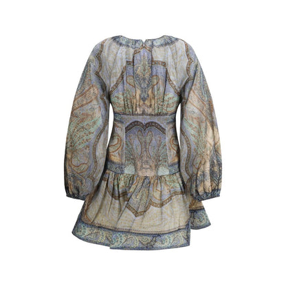 Zimmermann Tapestry Blue Paisley Print Wanderlust Mini Dress