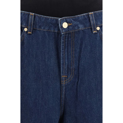 7FOR Blue Cotton Relaxed Fit Jeans