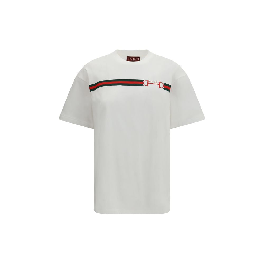 Gucci White Cotton Nastro Web T-Shirt