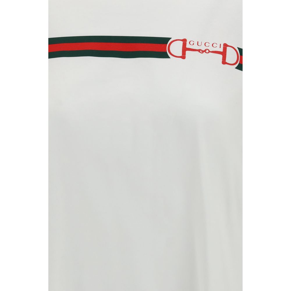 Gucci White Cotton Nastro Web T-Shirt