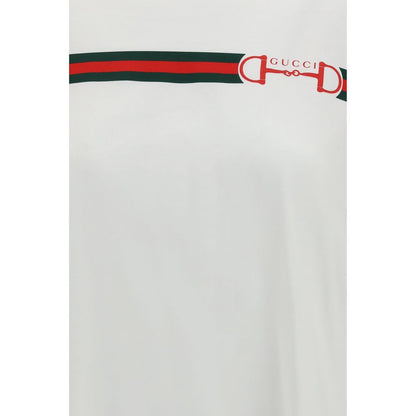 Gucci White Cotton Nastro Web T-Shirt